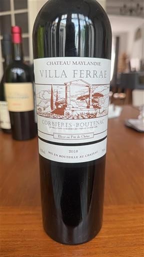Languedoc Corbières-boutenac Château Maylandie Villa Ferrae 2018