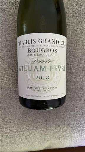 Borgoña Chablis Grand Cru William Fevre Bougros 2018