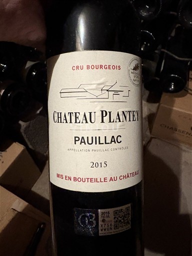Bordeaux Pauillac Château Plantey Cru Bourgeois 2015