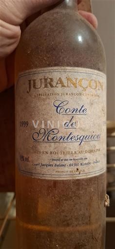 Sud-Ovest Jurançon Jacques Balent Conte de Montesquiou 1999