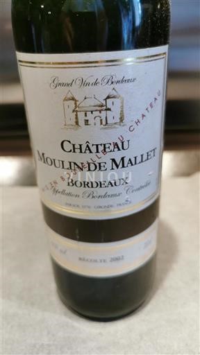 Bordéus Château Moulin de Mallet 2002