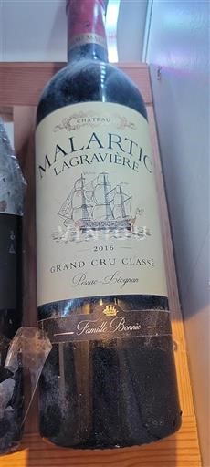 Vin Rouge sec Château Malartic-Lagravière 2016 France Bordeaux Pessac-Léognan AOC Grand Cru Classé