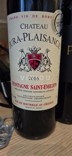 Bordeaux Montagne-saint-émilion Château Jura-Plaisance 2016