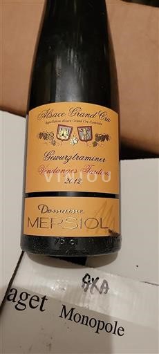 Alsace Alsace Grand Cru Grand Cru Domaine Mersiol Gewurztraminer Vendanges Tardives 2012