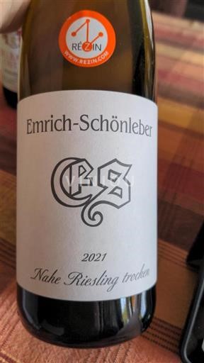 Vin Blanc demi-sec Riesling Troken Emrich-Schönleber 2021 Allemagne Nahe