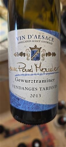 Alsace Vendanges Tardives Jean Paul Mauler 2013