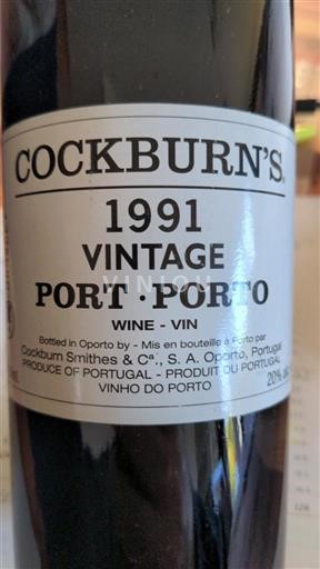 Bồ Đào Nha Porto Cockburn’s Vintage 1991