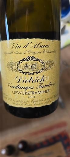 Alsace Không được chỉ định Vendanges Tardives Dietrich Vendanges Tardives 2001