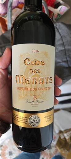 Burdeos Saint-Émilion Grand Cru Clos des Menuts 2016