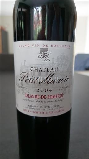 Bordeaux Lalande-de-Pomerol Château Petit Manoir 2004