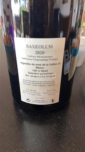 Alpi e Paesi Rodaniani Collines Rodanesi Domaine Chèze Saxeolum 2020