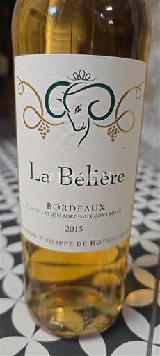 Bordeaux Baron Philippe de Rothschild La Bélière 2015