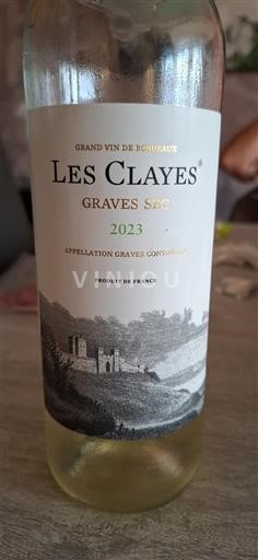 Bordeaux Graves Les Clayes Graves Sec 2023