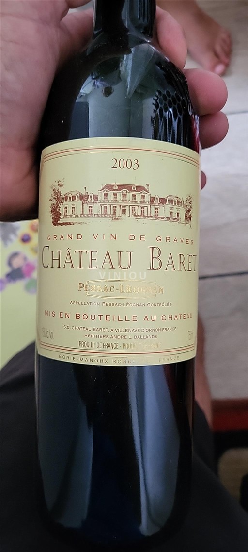 Bordeaux Pessac-Léognan Château Baret 2003