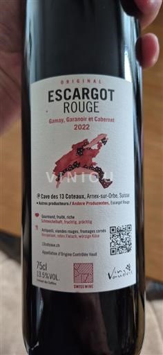 Waadt Cave des 13 Coteaux Escargot Rouge 2022