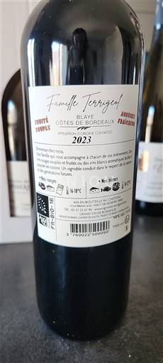Bordeaux Blaye-Côtes-de-Bordeaux Famille Terrigeol 2023