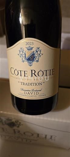 Vine Rouge sec Tradition Domaine Bertrand David 2023 Frankrig Rhône-dalen Côte-rôtie AOC