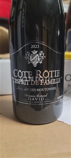 Vallée du Rhône Côte-rôtie Domaine Bertrand David L'Esprit de Famille 2023