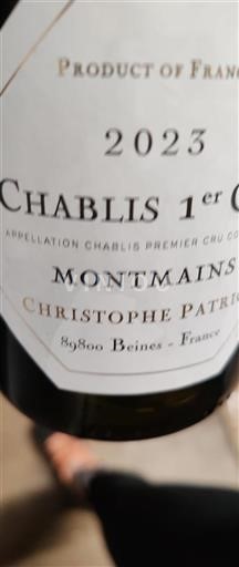 Borgogna Chablis Premier Cru Christophe Patrice Montmains 2023
