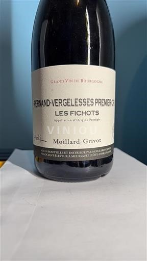 Vin Rouge sec Les Fichots Moillard-Grivot 2020 France Bourgogne Pernand-vergelesses AOC Premier Cru