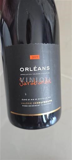 Vin Rouge sec Sarabandes Valérie Deneufbourg 2019 France Vallée de la Loire Orléans AOC