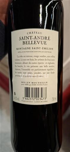 Bordeaux Montagne-Saint-Émilion Château Saint-André Bellevue 2019