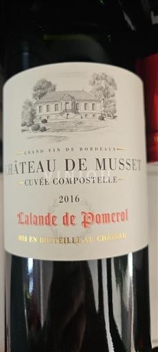 Bordeaux Lalande-de-pomerol Château Musset Compostelle 2016