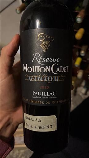 Bordeaux Pauillac Baron Philippe de Rothschild Réserve Mouton Cadet 2010