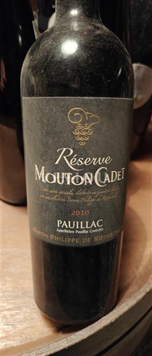 Bordeaux Pauillac Baron Philippe de Rothschild Réserve Mouton Cadet 2010