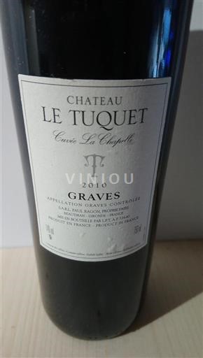 Bordeaux Graves Château Le Tuquet La Chapelle 2010