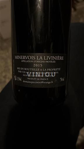 Languedoque Minervois-la-Livinière Earl Piccinini 2015