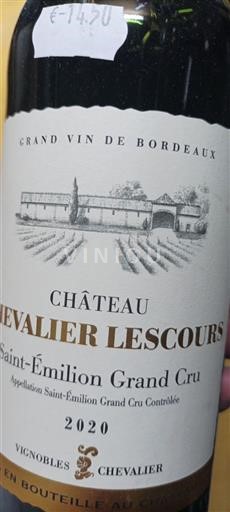Burdeos Saint-Émilion Gran Cru Grand Cru Château Chevalier Lescours 2020