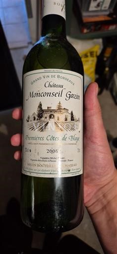 Bordeaux Château Monconseil Gazin 2006
