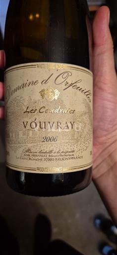 Dolina Loare Vouvray Domaine Orfeuilles Les Coudraies 2006