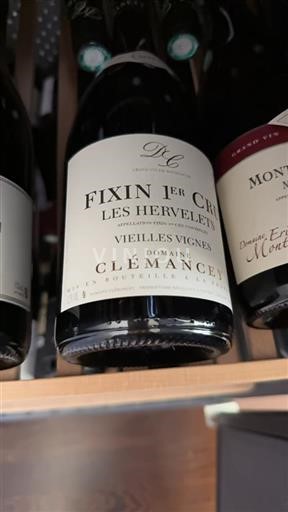 Vin Rouge sec Les Hervelets Vieilles Vignes Domaine Clémancey 2022 France Bourgogne Fixin AOC Premier Cru