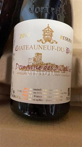 Valle del Rodano Châteauneuf-du-Pape Domaine Des 3 Cellier Réserve 2015