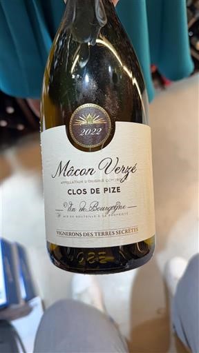 Burgundija Mâcon in Mâcon-villages Vignerons des Terres Secrètes Clos de Pize 2022