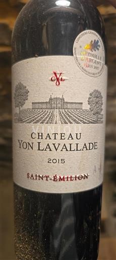 Bordeaux Saint-Émilion Château Yon Lavallade 2015