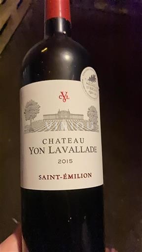 Bordéus Saint-Émilion Château Yon Lavallade 2015