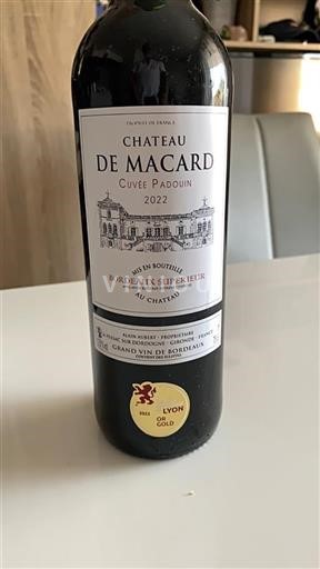 Bordéus Bordeaux Superior Château Macard Padouin 2022
