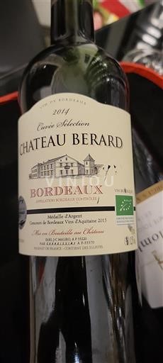 Burdeos Bordeaux Château Bérard Sélection 2014