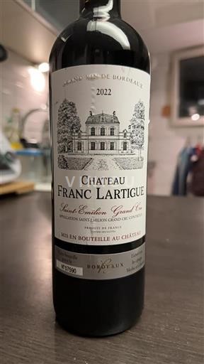 Bordéus Saint-Émilion Grand Cru Grand Cru Franc Lartigue 2022