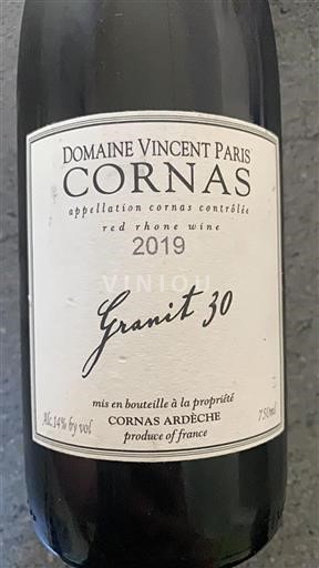 Rhône Valley Cornas Domaine Vincent Paris Granit 30 2019
