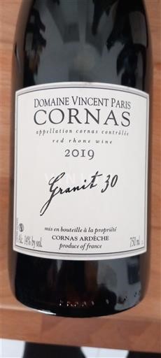 Rhônedalen Cornas Domaine Vincent Paris Granit 30 2019