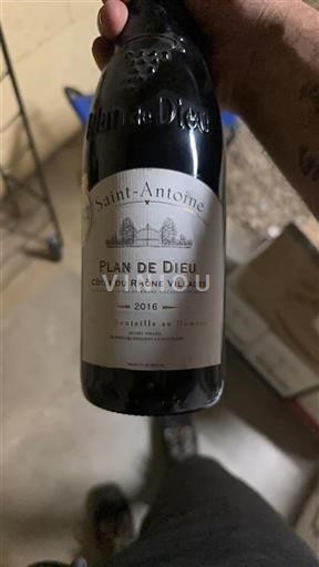 Vin Rouge sec Plan de Dieu Domaine Saint-Antoine 2016 France Vallée du Rhône Côtes-du-rhône-villages AOC