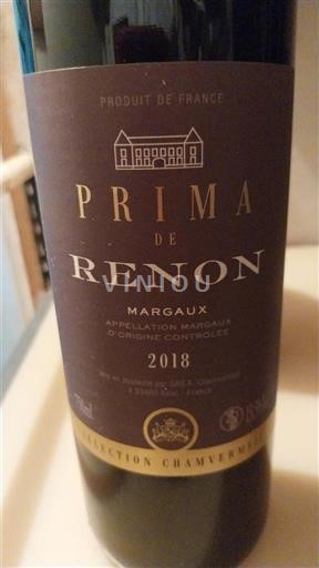 Bordeaux Margaux Renon Prima 2018