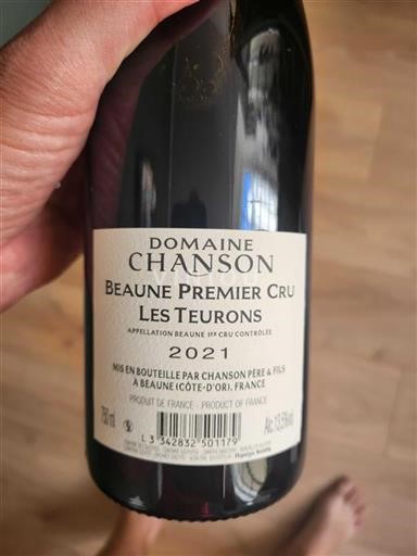 Burgundi Beaune Premier Cru Domaine Chanson Les Teurons 2021