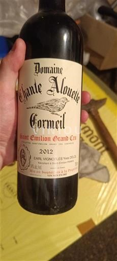 Bordeaux Saint-Émilion Grand Cru Grand Cru Chante Alouette Cormeil 2012