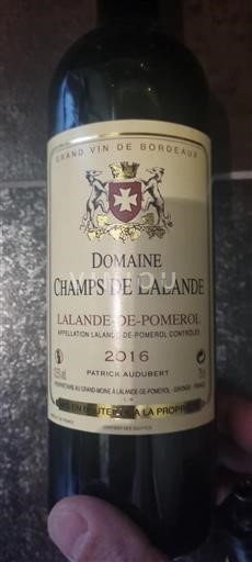 Bordeaux Lalande-de-pomerol Domaine Champs de Lalande 2016