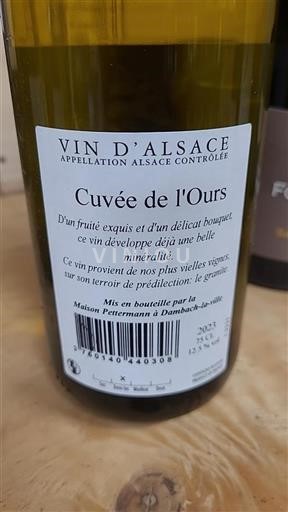 Alsace Grand Cru Maison Pettermann de l'Ours 2023